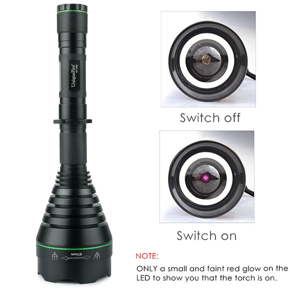 UniqueFire 1508 T67 IR 940NM 3 Режимы светодиодный фонарик инфракрасная лампа Регулируемый