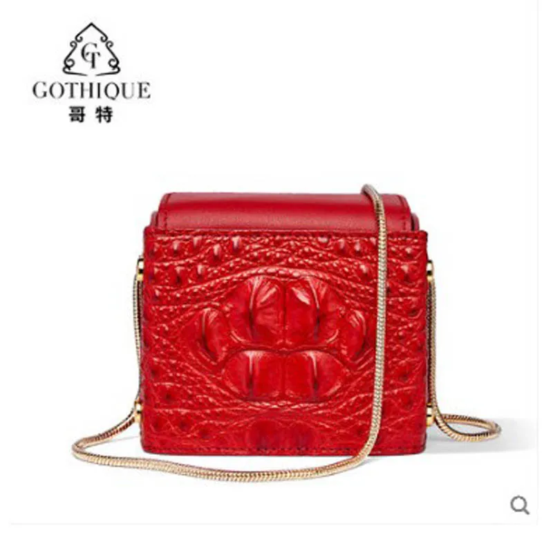 

gete Crocodile skin bag for women 2019 new fashion mini square bag trend evening outfit crocodile skin skull bag for women