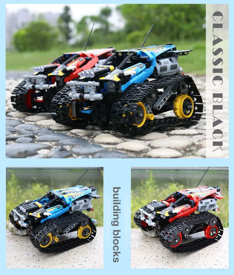 Technic RC Гусеничный Гоночный Автомобиль Дистанционное управление Радиоуправляемая машина Строительные блоки Набор город техника автомобиль серии 20011 игрушки подарочные кубики