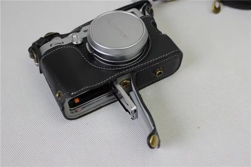 Bolsa para Fuji X100f com Abertura de Fundo da Bateria Real Leather Câmera Genuine Novidades Case Capa Bolsa Fujifilm - Image 2