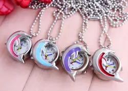Новинка 2016 Часы с цепочкой Для женщин Для мужчин карманные часы Дельфин Стиль кварцевые часы, брелок