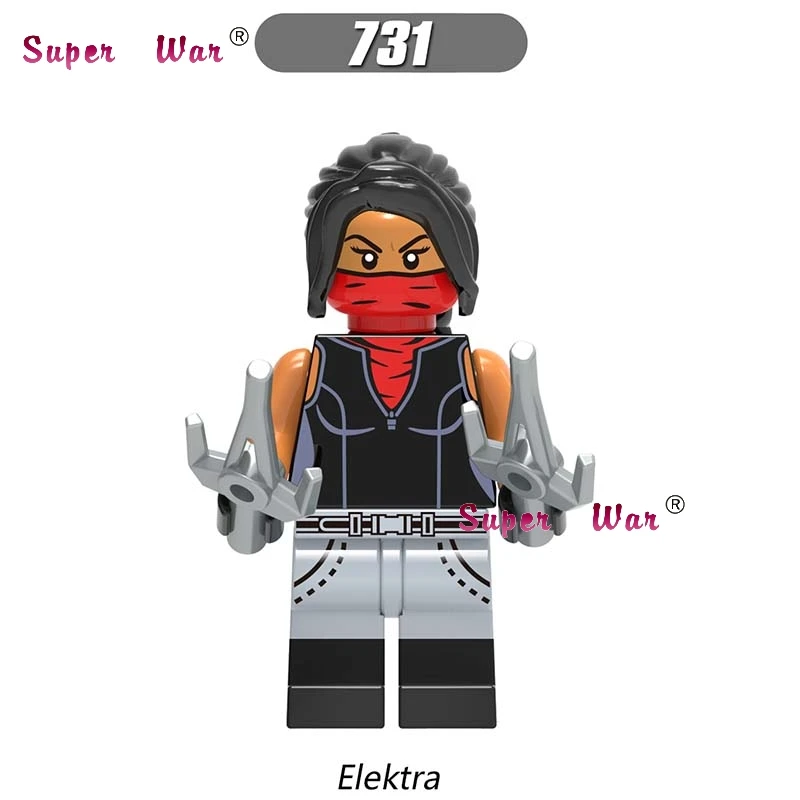 

Single super heroes marvel dc comics Elektra building blocks models bricks toys for children kits