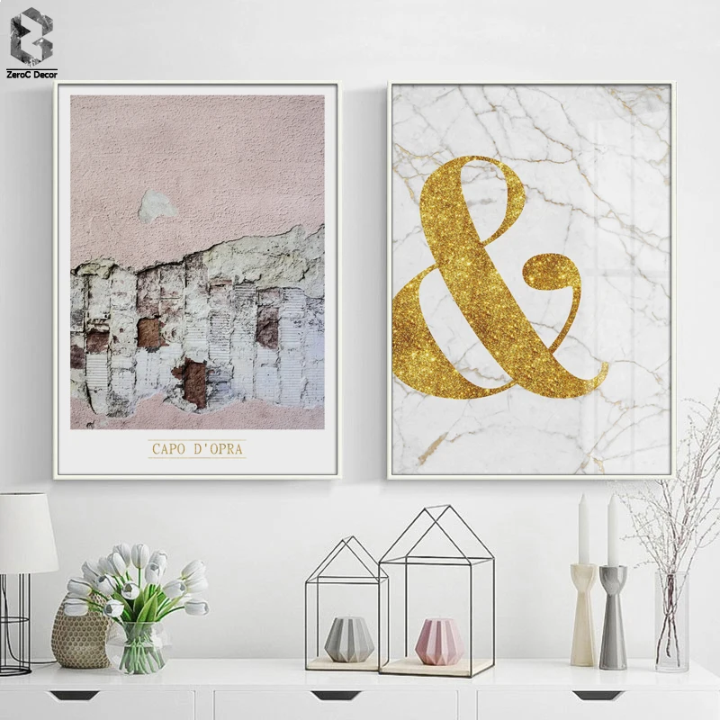 

Nordic Wall Art Canvas Painting Posters And Prints Wall Pictures For Living Room Poster Scandinavia Marble Decoration Pictures