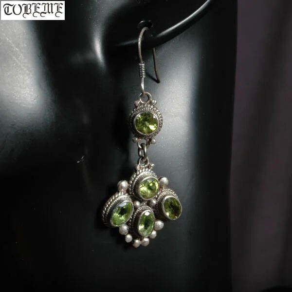 

Old Handmade Nepal 925 Silver Earrings 925 Sterling Bohemia Women Earrings Tribal Dangle Earrings