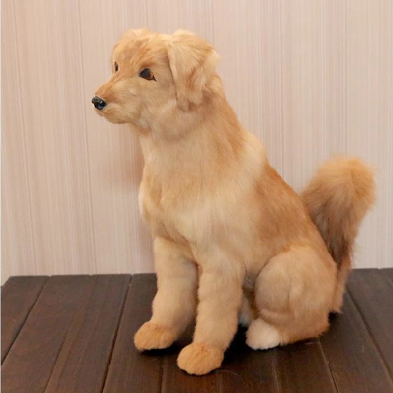 Dorimytrader lifelike animal wolf dog plush toy simulation animals Sheepdog Golden retriever dog Home Decoration Photography props DY80008 (7)