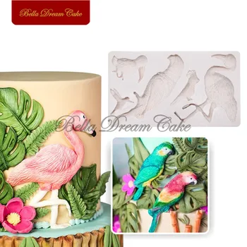 

Parrot Flamingo Animals Birds Silicone Mold Fondant Cake Decorating Tools Sugarcraft Candy Chocolate For DIY Cake Mould Bakeware