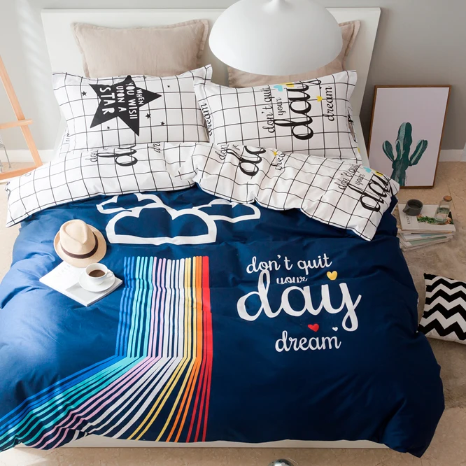 

2017 Cartoon Design Cute Dog White Color Kids Cats 4pcs Bedding Sets Twin/Queen/King Size Quilt/Duvet/Bed Sets Bed Sheet