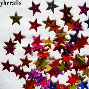 

25gram/Lot. 15mm star with hole sequins Craft material Kindergarten crafts Creative activity item Color learning Make your own