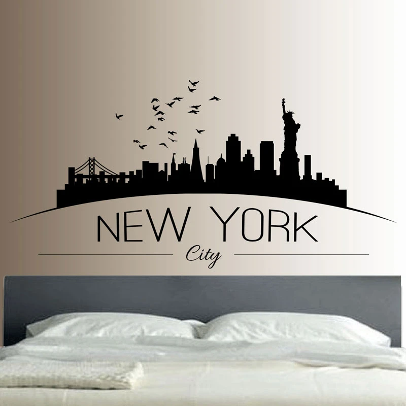 New York Skyline Silhouette Wall Decal