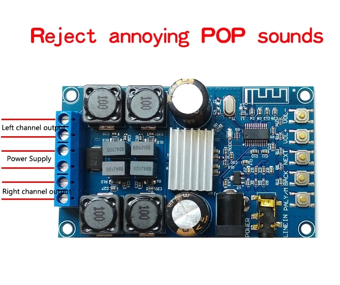 TPA3116 50 W + 50 W 2,0 Audio inalámbrico Bluetooth Estéreo amplificador de potencia Digital con carcasa