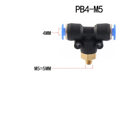 PB воздушный соединитель фитинг Т-образный тройник 4 мм 6 мм 8 мм 10 мм 12 мм шланг Труба 1/" 1/4" M5 3/" 1/2" BSPT наружная резьба Пневматическая муфта - Цвет: PB4-M5