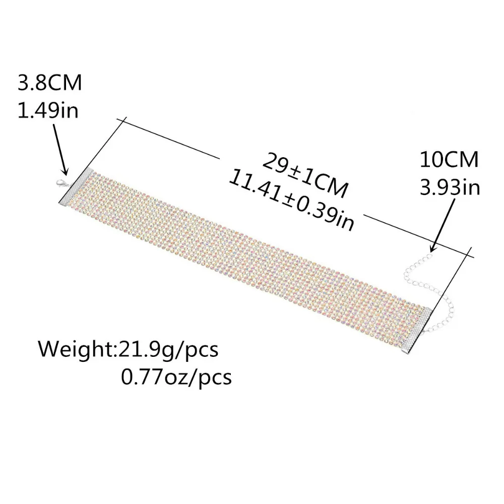 3 цвета, женское популярное ожерелье в комплекте, удлиненные широкие стразы, ювелирные изделия с кристаллами, колье-ошейник