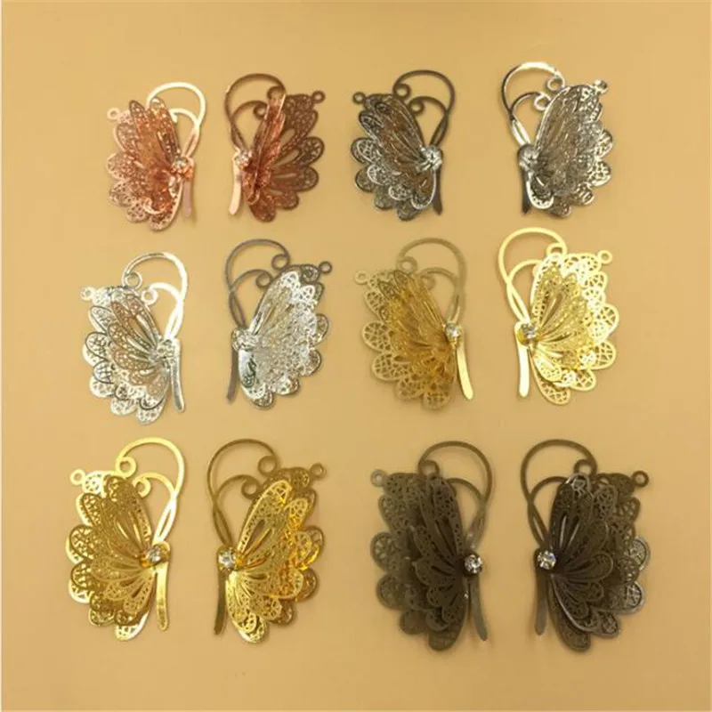 

5pcs/lot Three Layer Butterfly Charm Necklaces Pendant for Bracelet Necklace Jewelry Accessories Making Handmade DIY