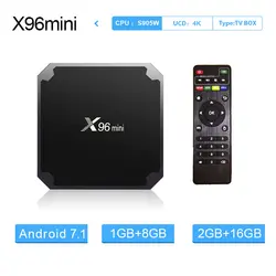 ТВ коробка X96mini Android 7,1X96 мини OS Smart tv box S905W четырехъядерный Поддержка 2,4 г беспроводной wifi медиаплеер приставка ram 2G16G