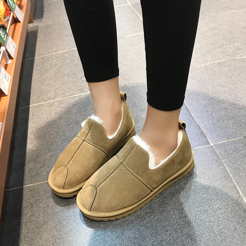 

Suede Plush Winter Shoes Woman Snow Boots Warm Fur Inside Booties Women Platform Ankle Boots Plus Size 44 Black Green