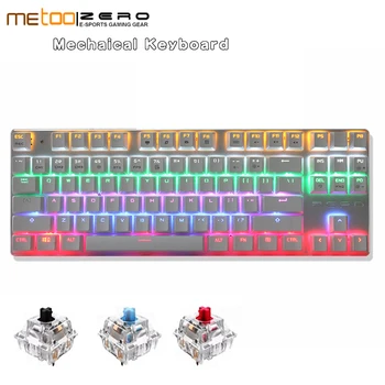 

Metoo Edition Mechanical Keyboard 87 104 keys USB Blue Switch Gaming Keyboards for Tablet Desktop Russian Hebrew Arabic