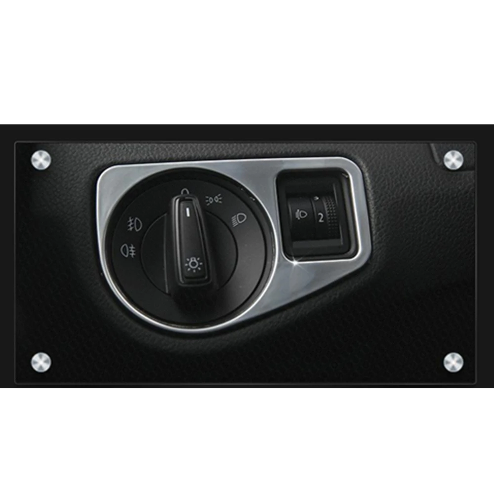For Volkswagen VW Golf 7 MK7 Car Headlight Switch Cover Stickers Varnished Auto Accessories 1 Pc Car Styling Aluminium Alloy For Volkswagen VW Golf 7 MK7 Car Headlight Switch Cover Stickers Varnished Auto Accessories 1 Pc Car Styling Aluminium Alloy
