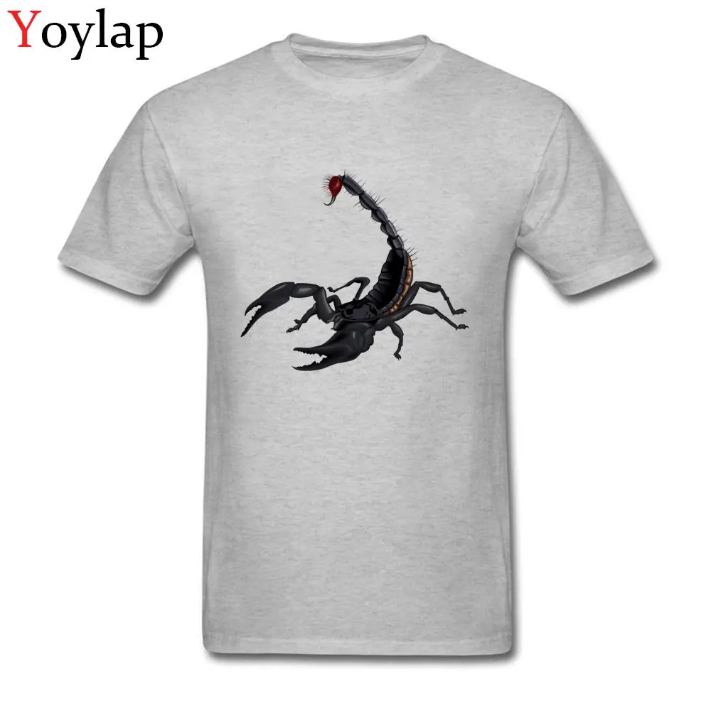 scorpion12131 O-Neck Mens T-shirts Summer/Autumn Custom Tops T Shirt Short Sleeve 2017 New Fashion Cotton Custom Tee Shirts grey