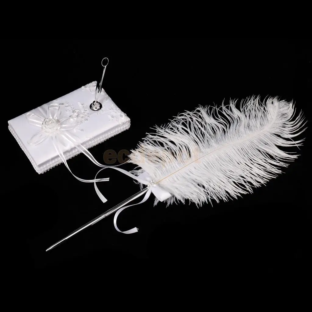 White Feather Quill Wedding Party Signature Pen Guestbook Signing Pen