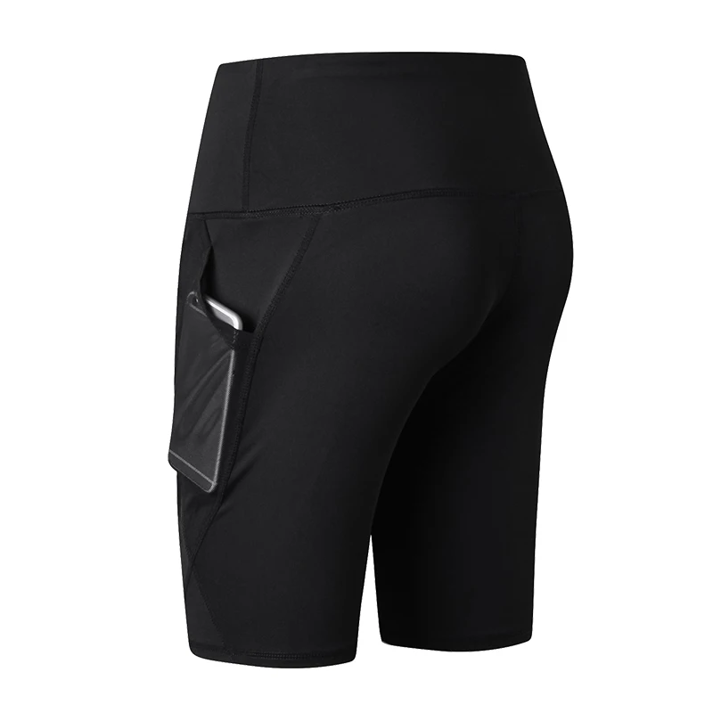 Women Gym Shorts High Waist Compression Quick Dry Yoga Shorts Fitness Running Push Up Pockets Design