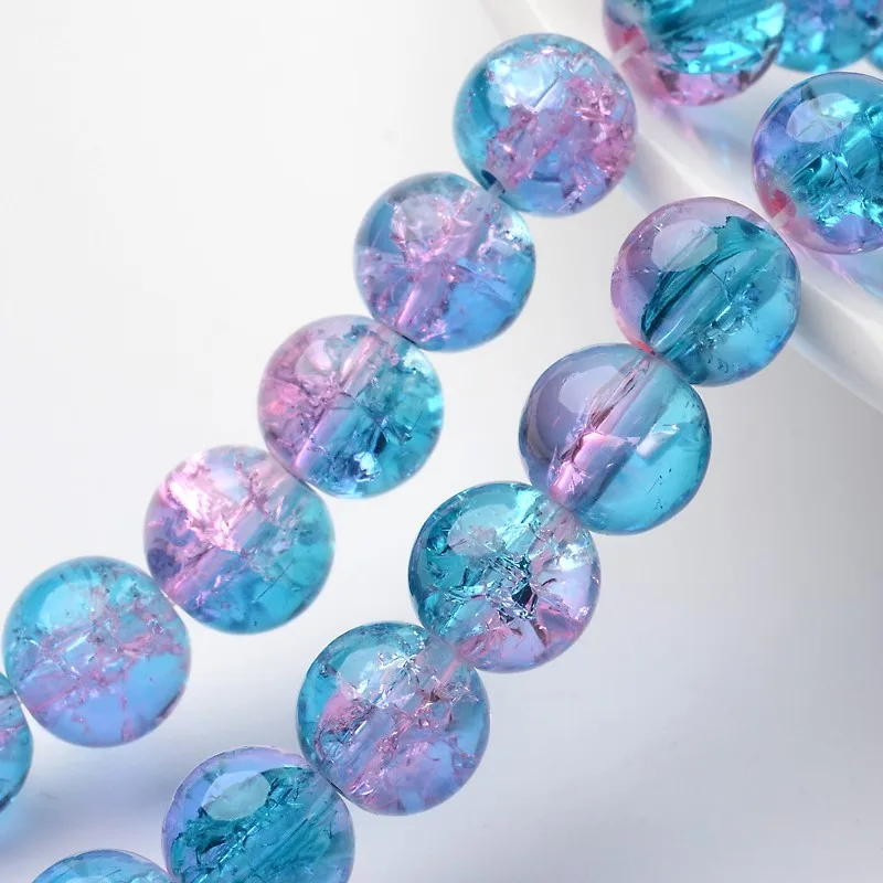 

4 6 8 10 12mm Transparent Crackle Glass Crystal Loose Beads Ball Round Bead for Necklace Bracelet Earring DIY Jewelry Making