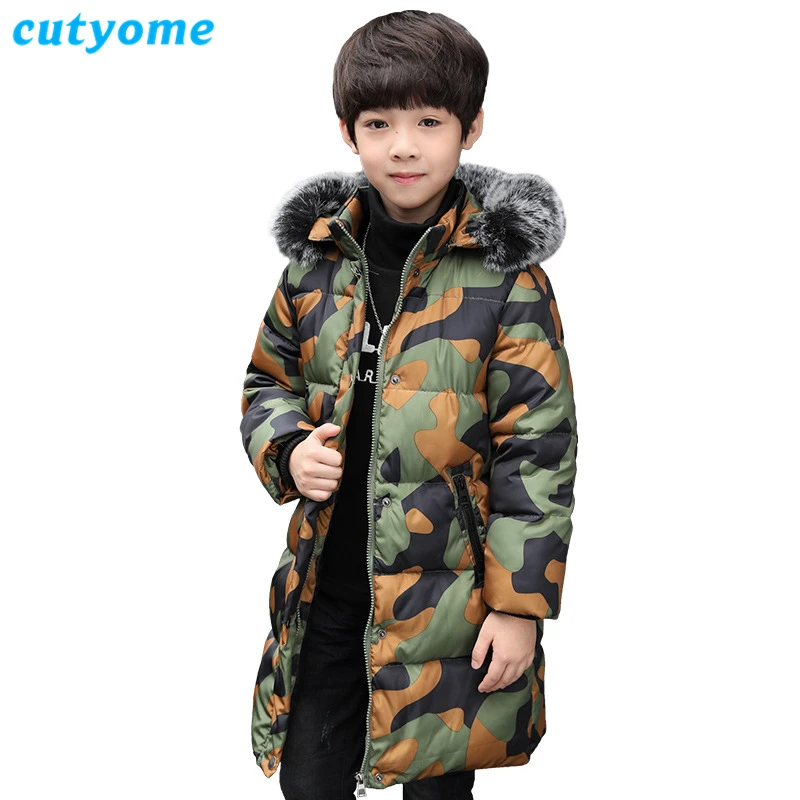 Winter Warm Down Jackets for Teenage Boys 2018 New Boys Camouflage Big Fur Hooded Down Parka 9 10 12 13 Children Outerwear&Coats Winter Warm Down Jackets for Teenage Boys 2018 New Boys Camouflage Big Fur Hooded Down Parka 9 10 12 13 Children Outerwear&Coats