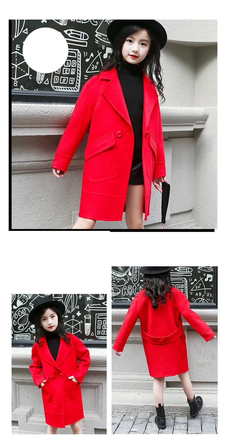 2017 winter girls coat long with pocket thick kids wool jackets big girl outerwear trench coats grey pink red children clothing 5 6 7 8 9 10 11 12 13 14 15 years little teenage big girls  winter coat girl 2017 girl clothes winter 2017 outerw (11)
