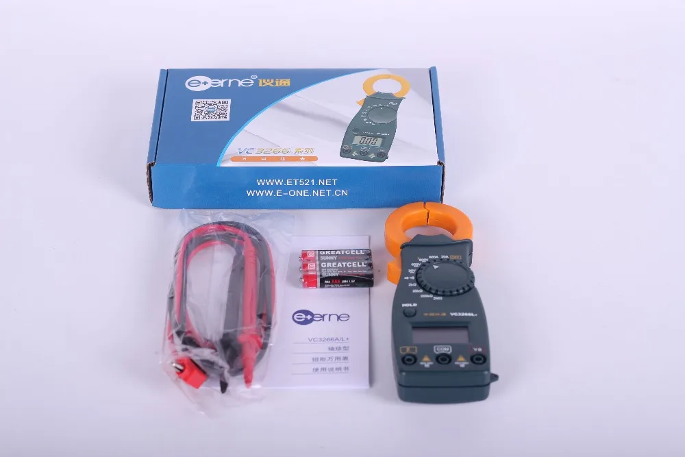 

E+ERNE VC3266L LCD Digital Clamp Multimeter AC DC Volt Voltage Amp Ohm Electronic Tester Meter