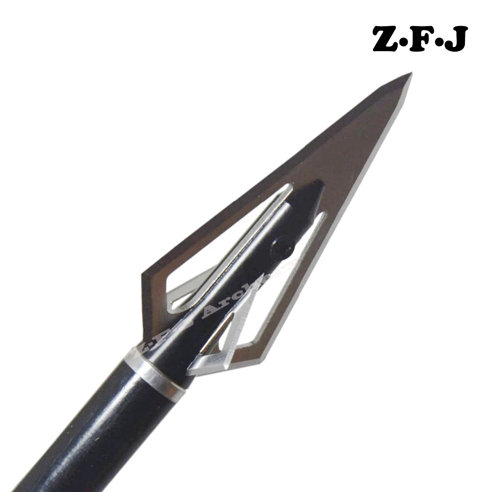 Buy 3/6pcs Hunting Arrow Broadhead 100 grain 4 Fixed Blades Compound Bow