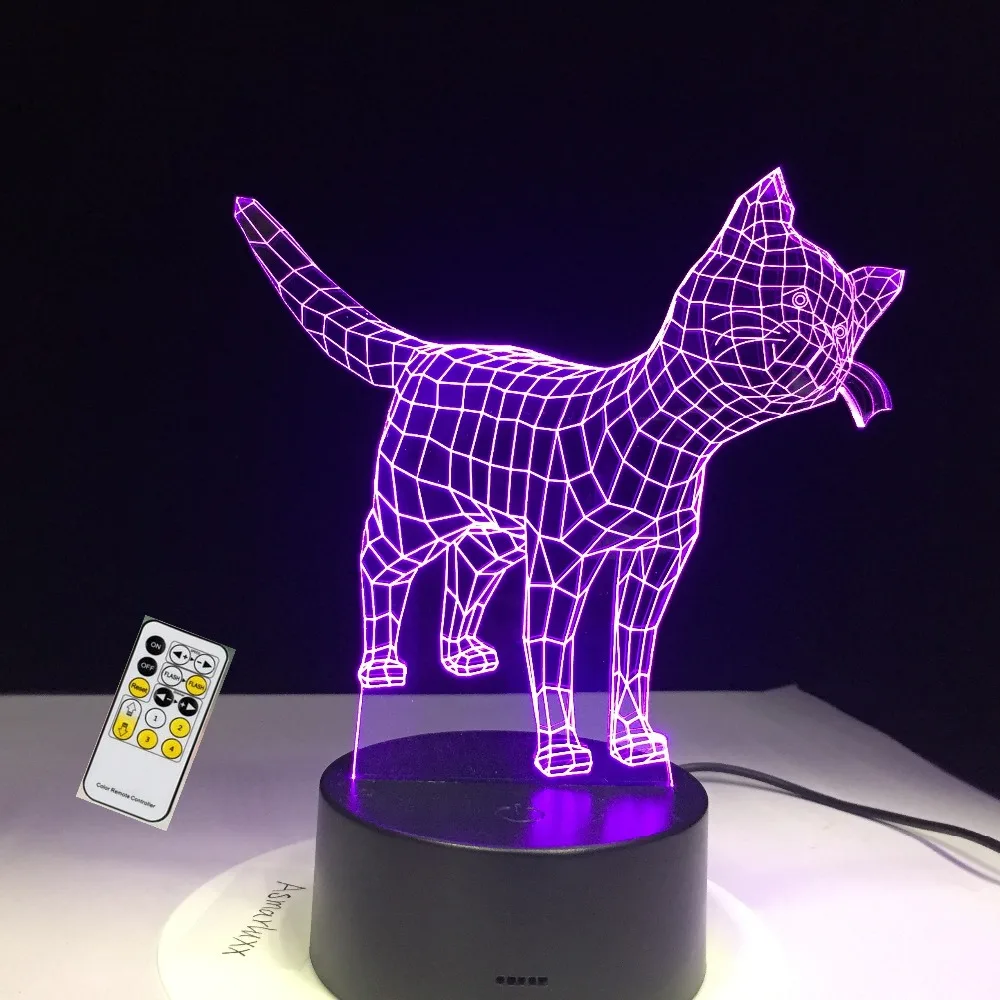 Постельное белье "милый котенок" животное 3D Lampen 7 цветов Ночной светильник с usb-портом светодиодный свет для детей подарок на день рождения поддержка прямой доставки