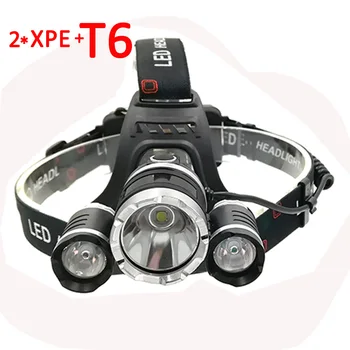 

3 LED 2x XPE Green +T6 White Headlamp 4 Mode Headlight Rechargeable Head Lamp Flashlight + 18650 Battery + Charger For Camping