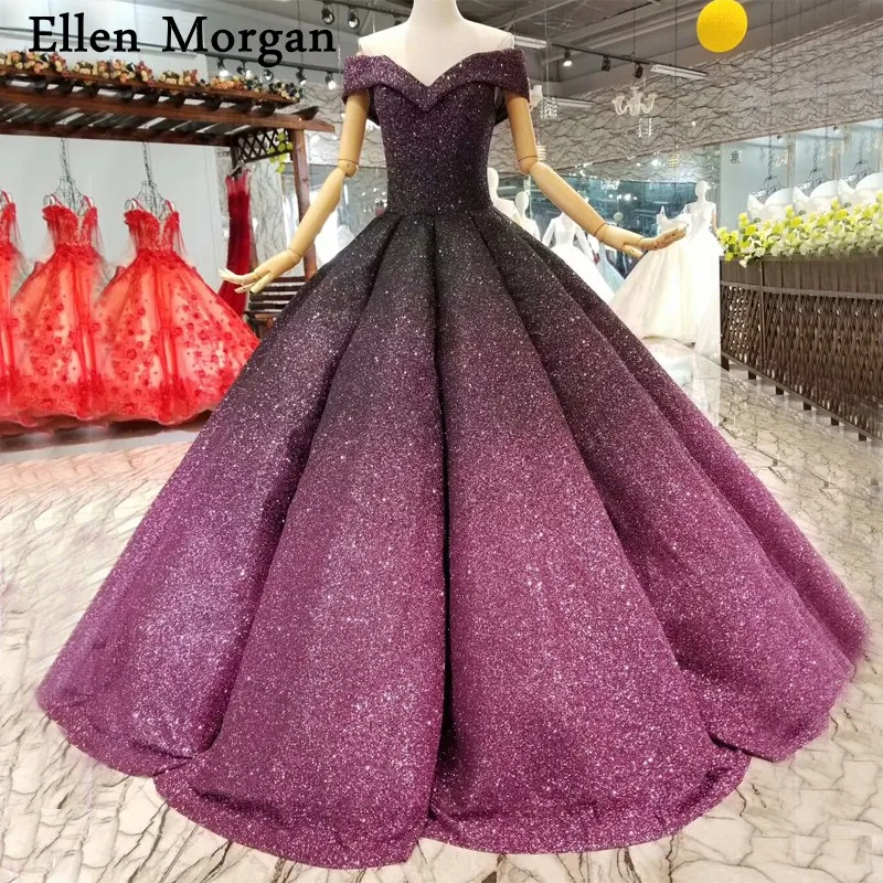 purple glitter bridesmaid dresses
