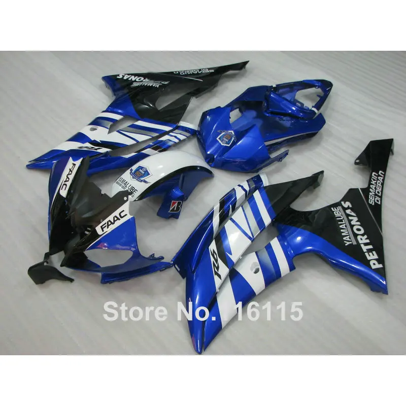 

customize fairing kit for YAMAHA R6 2008 2009-2014 blue black white ABS fairings set YZF R6 08 - 14 #2114 Full injection