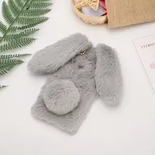

For Huawei P9 Lite case Warm Plush Fluffy pet Rabbit For Huawei P10 Lite fur TPU case For Huawei P10 Plus pink Doll soft cover