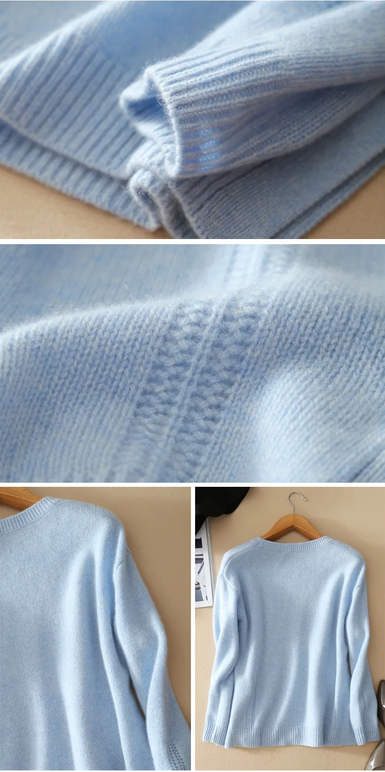 Свитеры женские кашемировый трикотаж женский свитер пуловер трико длинный рукав тонкий о-образный вырез женский японский свитер