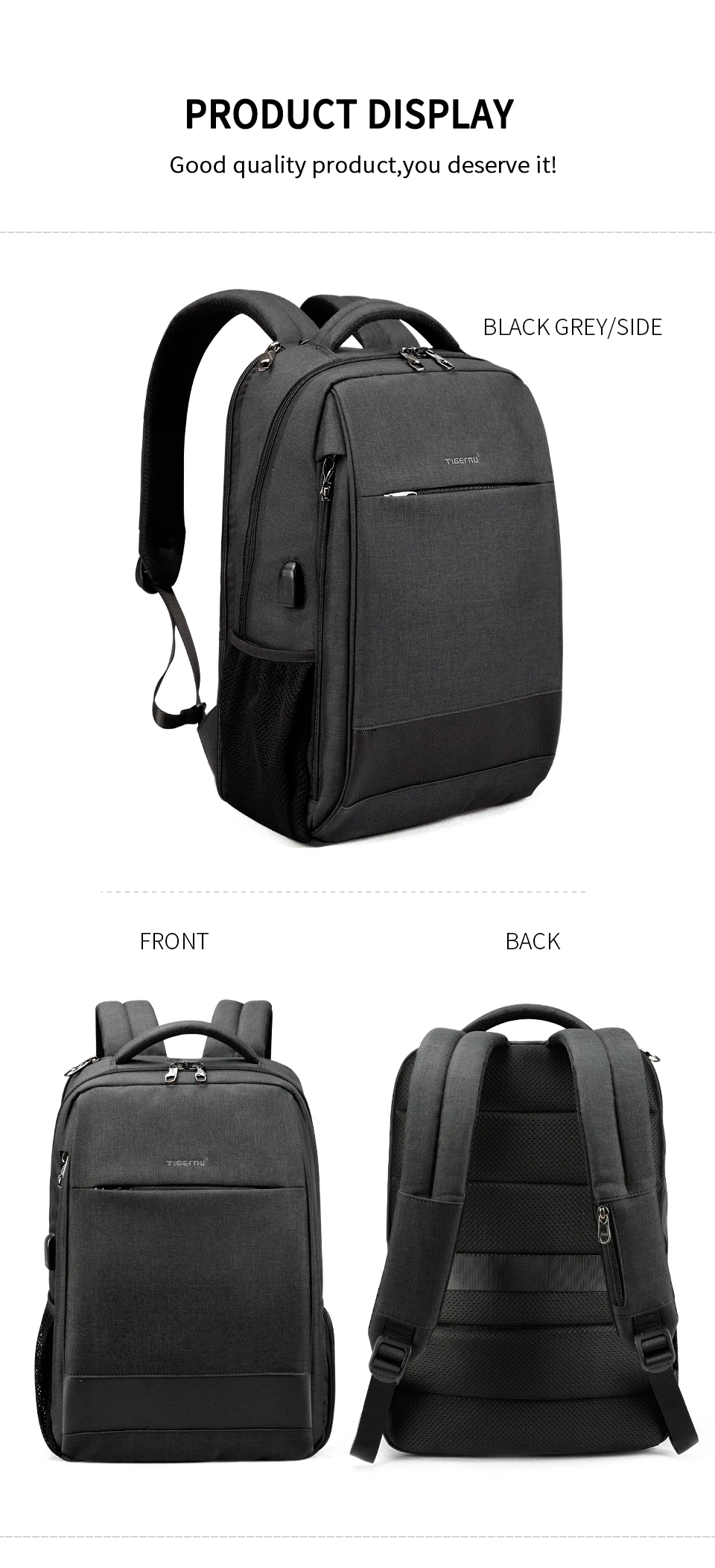 15.Black male mochila