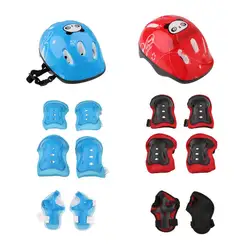 2 компл. малыш роликовых коньках велосипедный шлем колени запястье налокотник (красный + синий)