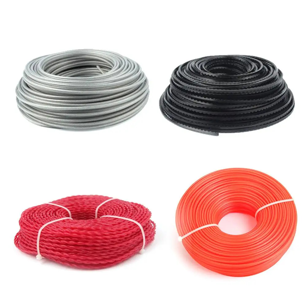 4 Types Round Square Professional Nylon Cutting Trimmer Rope Strimmer Cutting Cord Lawn Accessory Garden Supply Supper Quality