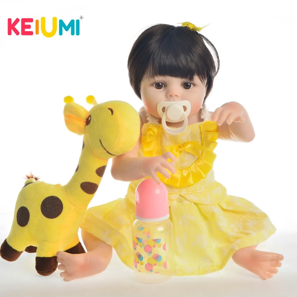 

KEIUMI 23'' Reborn Baby Full Silicone Bright Princess Stylish Reborn Baby Menina Doll Vinyl Boneca For kids Birthday Surprise
