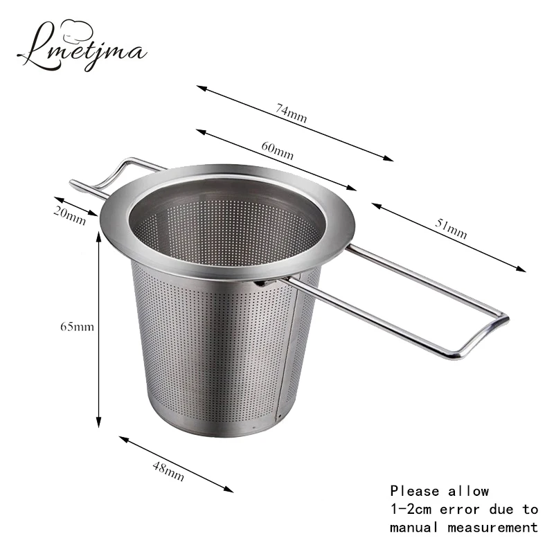 LMETJMA многоразовое инфузионное чайное ситечко из нержавеющей стали, корзина для фильтра, складная чайная корзинка для заварки, ситечко для чайника KC0012