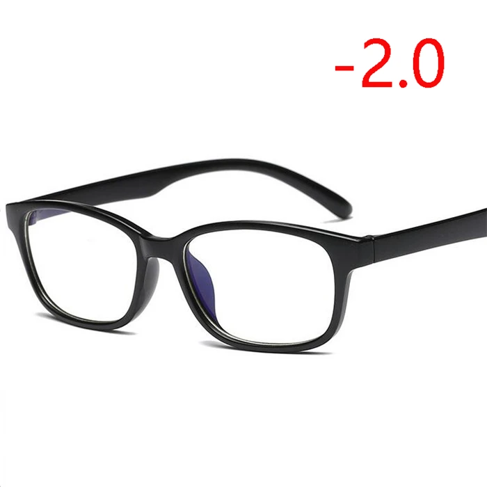 Литературные студенческие квадратные очки для близорукости с градусом для женщин и мужчин, близорукие очки, PC оправа 0-1-1,5-2-2,5-3,0-6,0 - Цвет оправы: Myopia 200