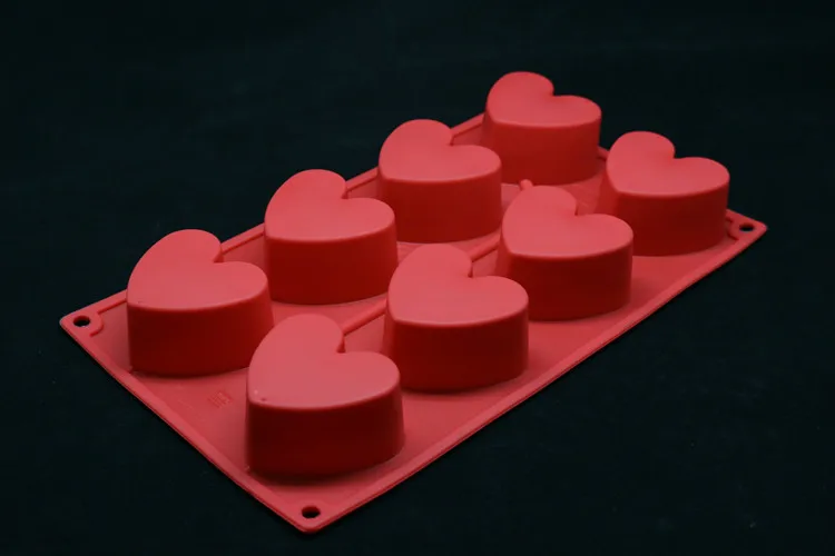 1 шт., силиконовый инструмент для торта, форма в форме сердца, форма для торта, 8 полосок, форма для выпечки, 288*168*35 мм