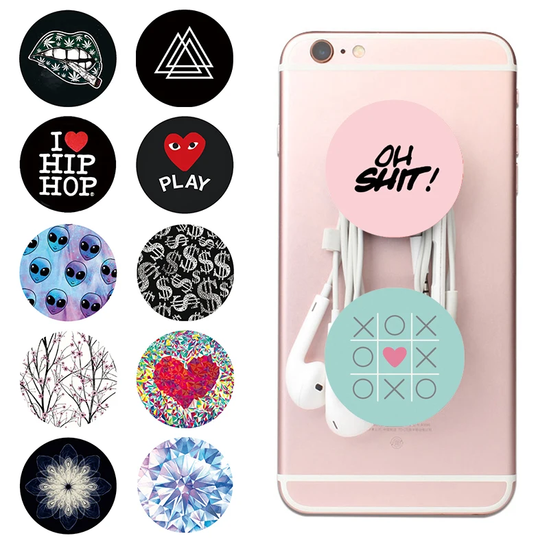 

Gasbag Phone Holder Round Marmor Smartphones and Tablets Finger Ring Stand Grip Expanding Back Cover Stretch