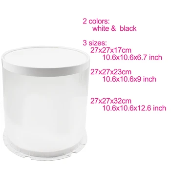 

27cm Transparent Round Cake Gift Box Transparent Gift Flower Box кругла коробка для тортів Party Gift Decoration Box