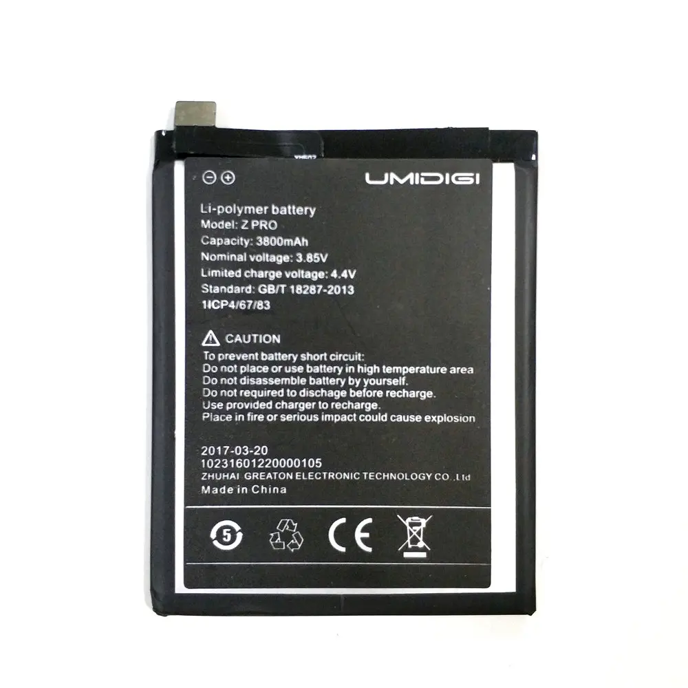 

New 3800mAh Battery for UMI Z Battery For UMI Z Pro Battery Umidigi Z Umidigi Z Cell Phone + Tracking Code