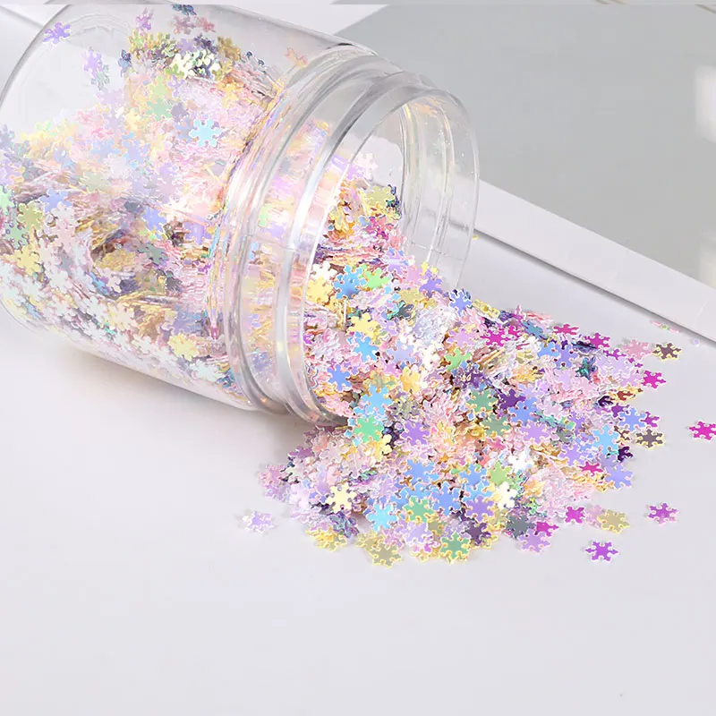 New Five Mixed Colors Shape Loose Sequins 10g/Pack Paillettes Nails Art Manicure Material,Wedding Decoration Confetti - Цвет: 5mm Snow