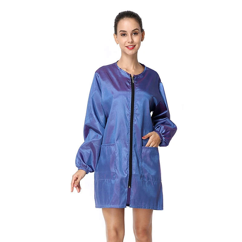 

2019 New Women Dress Long Sleeve Short Dress O Neck Wind Jacket Barber Aprons Hairdressing Waterproof Workwear Beauty Spa Apron