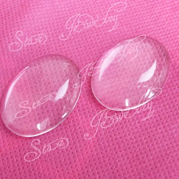 

50pcs/lot--20*30mm/22*30mm/25*35mm/30*40mm Oval Shape clear glass cabochon beads for DIY pendant cabochon tray accessories