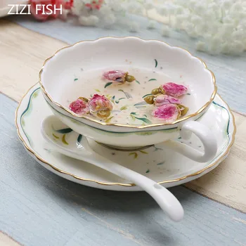 

200ML European Style Bone China Coffee Cup and Saucer Set Creative Mug Ceramic Tea Cup Mug For Gift