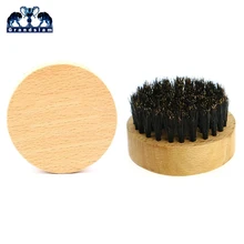 Grandslam Мужская щетина для волос кабана, щетка для усов, круглая деревянная щетка для бритья, щетка для волос на лице с гравировкой логотипа
